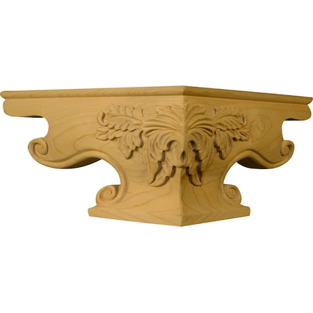 4 1/2 X 7 1/2 Corner Acanthus Leaf Ogee Foot In Knotty Pine